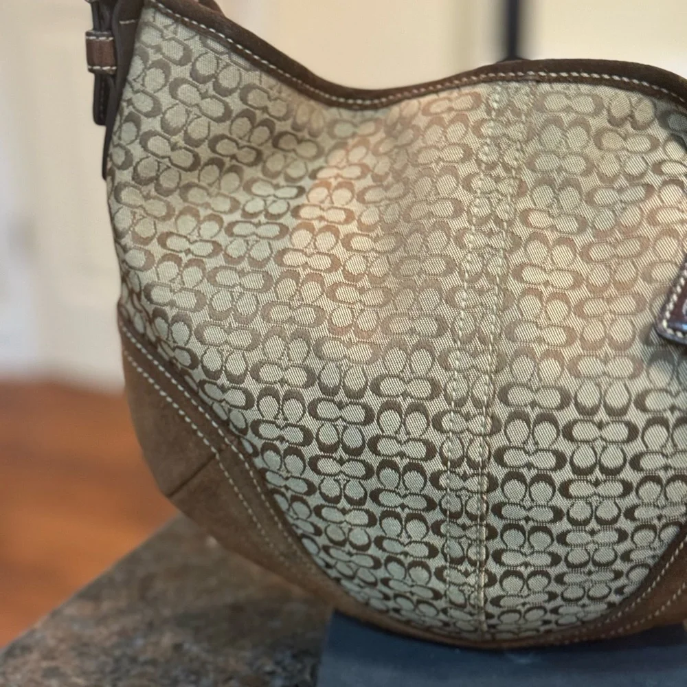 Coach Small Mini C Signature and Suede SoHo Hobo Bag
